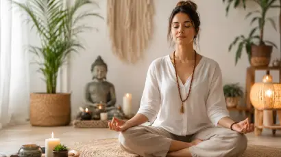 Vedik mantra meditasyonu yapan kadın